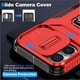 thumbnail image 5 of Funda Armada para iPhone 16 con Tapa Deslizante y Soporte Magnético Giratorio Rojo, 5 of 5