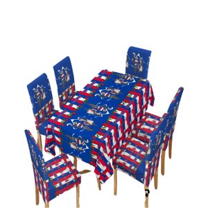 Genérico - Mantel Mas 6 Fundas De Sillas Fechas Patrias 140X220Cm 03