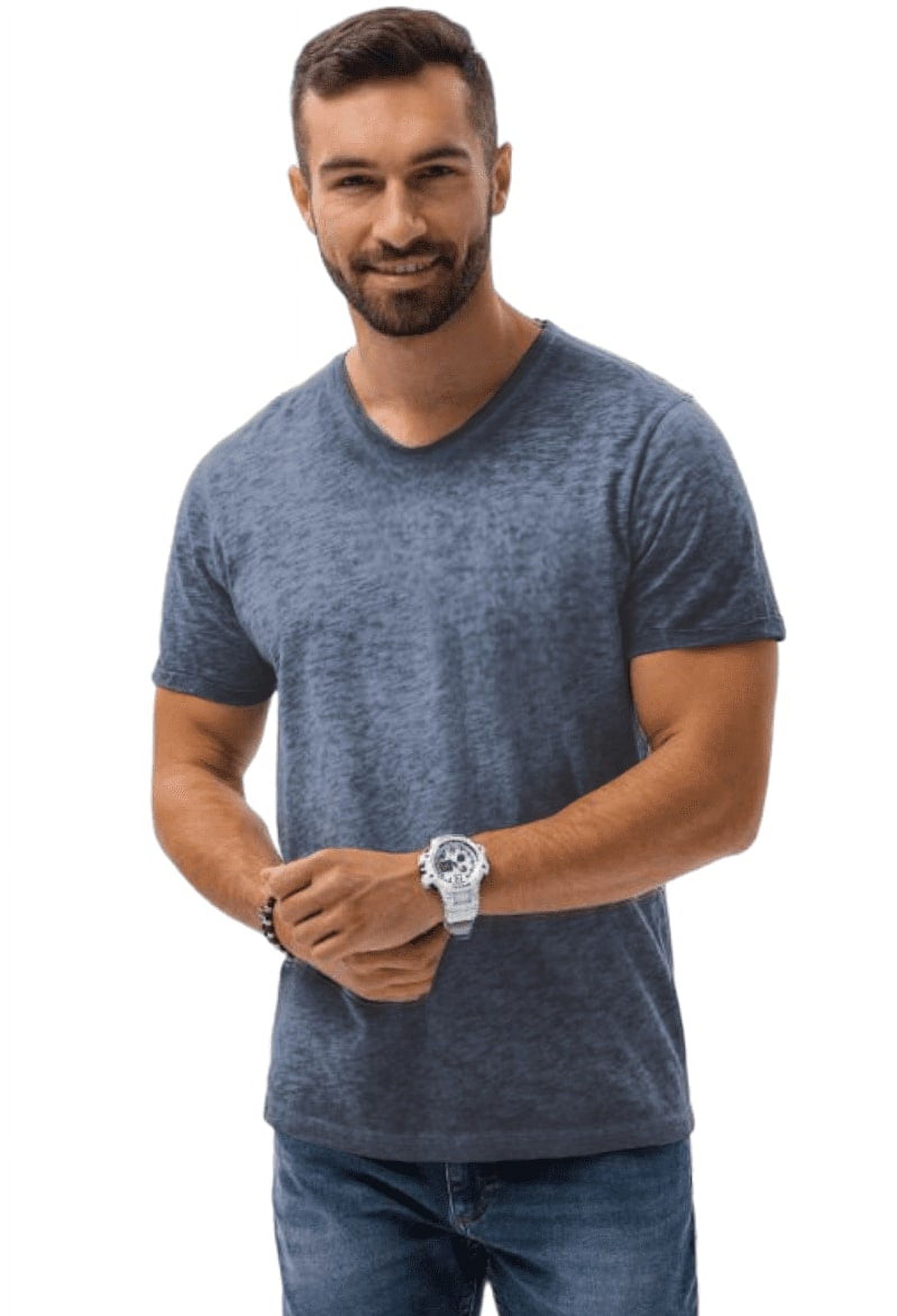 Home Fashion - Polera Hombre Manga Corta Cuello Redondo Azul Marino Talla S