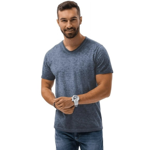 Polera Hombre Manga Corta Cuello Redondo Azul Marino Talla S