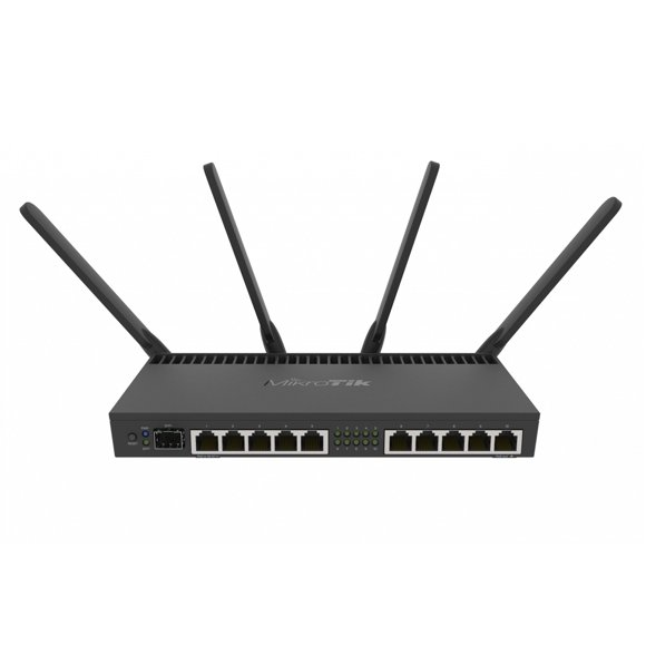RB4011IGS+IN Router MIKROTIK, requiere cable, 10 puertos 1000Mbps, 1 SFP+ 10G, fuente AC 2000mW, Licencia 5, CPU 1.4GHz x4, 4 antenas fijas 3dBi