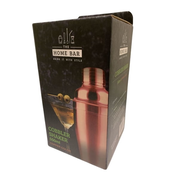 Coctelera Cobbler 550ML 3 Piezas Acero Inoxidable Cobre