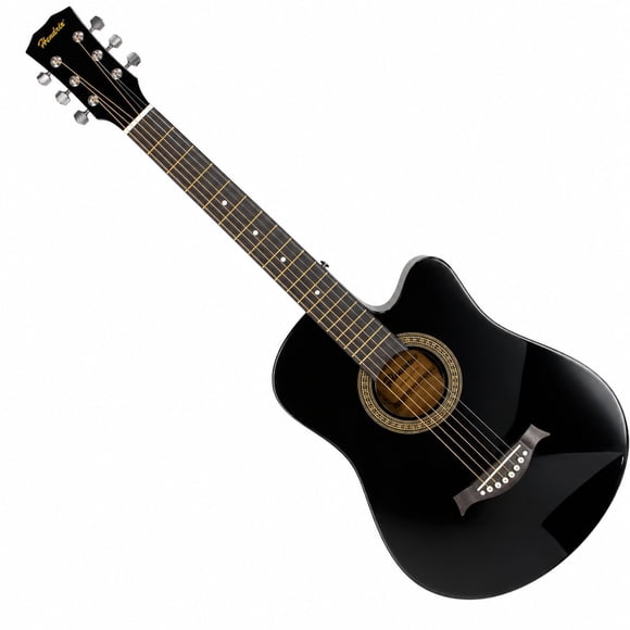 Guitarra Acústica 39 Pulgadas Negra con Funda y Cuerdas - PS