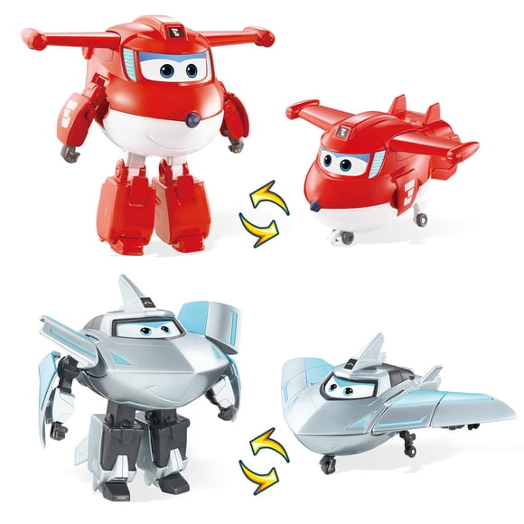 Set Jett & Traver 2 en 1 de Super Wings Transformable Toys