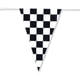 thumbnail image 4 of Banderín de plástico blanco y negro con diseño de cuadros para fiestas, de 100 pies de largo, para decoración, cumpleaños, suministros para eventos, festivales, niños, banderas negras y blancas., 4 of 6