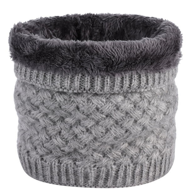 Bufanda infinita de punto de invierno para niños y niñas, calentador de cuello de forro polar