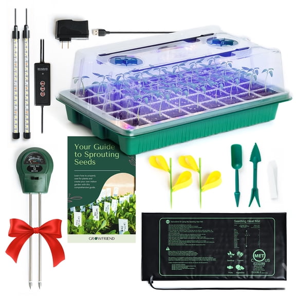 Kit De Inicio De Semillas Con Bandeja De 40 Celdas Y Luces De Cultivo