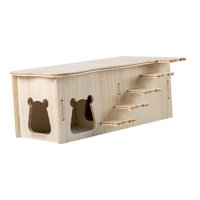 Ioensy - Accesorios De Jaula De Madera Maciza Para Casa De Hámster De Madera Para Ratones Chinchilla Hamster Estilo D