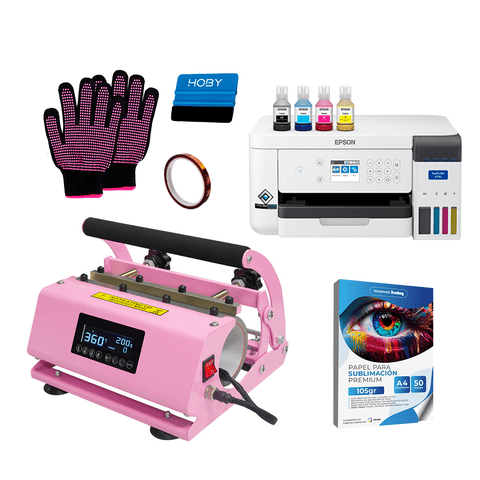 Sublipress - Kit Estampadora De Tazones Doble Rosa + Epson F170