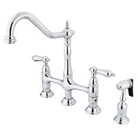 Grifo Kingston Brass Heritage Bridge Kitchen En Cromo Pulido