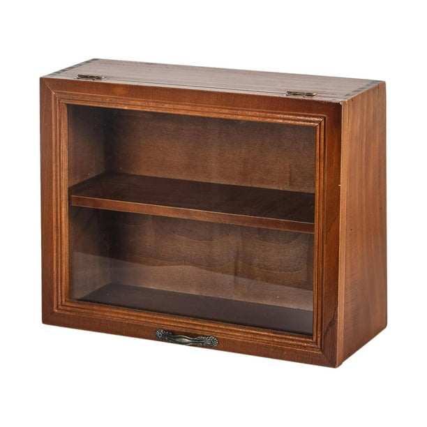 Gabinete de Almacenamiento de Escritorio Multiusos con Puerta, 2 Niveles, Vitrina Independiente, Estante para Juguetes, Tocador, Baño, Habitación de I