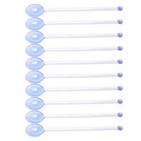 Magideal - 10 Cucharas De Vidrio Para Café Con Leche, Cucharas Para Mezclar Café, Varillas Transparentes Para Té, Varillas Para Mezclar Chocolate Caliente, Yogur Azul