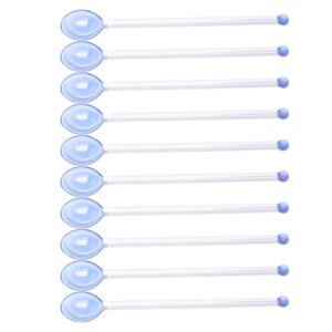 Magideal - 10 Cucharas De Vidrio Para Café Con Leche, Cucharas Para Mezclar Café, Varillas Transparentes Para Té, Varillas Para Mezclar Chocolate Caliente, Yogur Azul