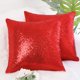 thumbnail image 1 of PiccoCasa 2Pcs Fundas de Cojín Decorativas de Lentejuelas para Fiesta, 16x16 pulgadas, Rojo, 1 of 7
