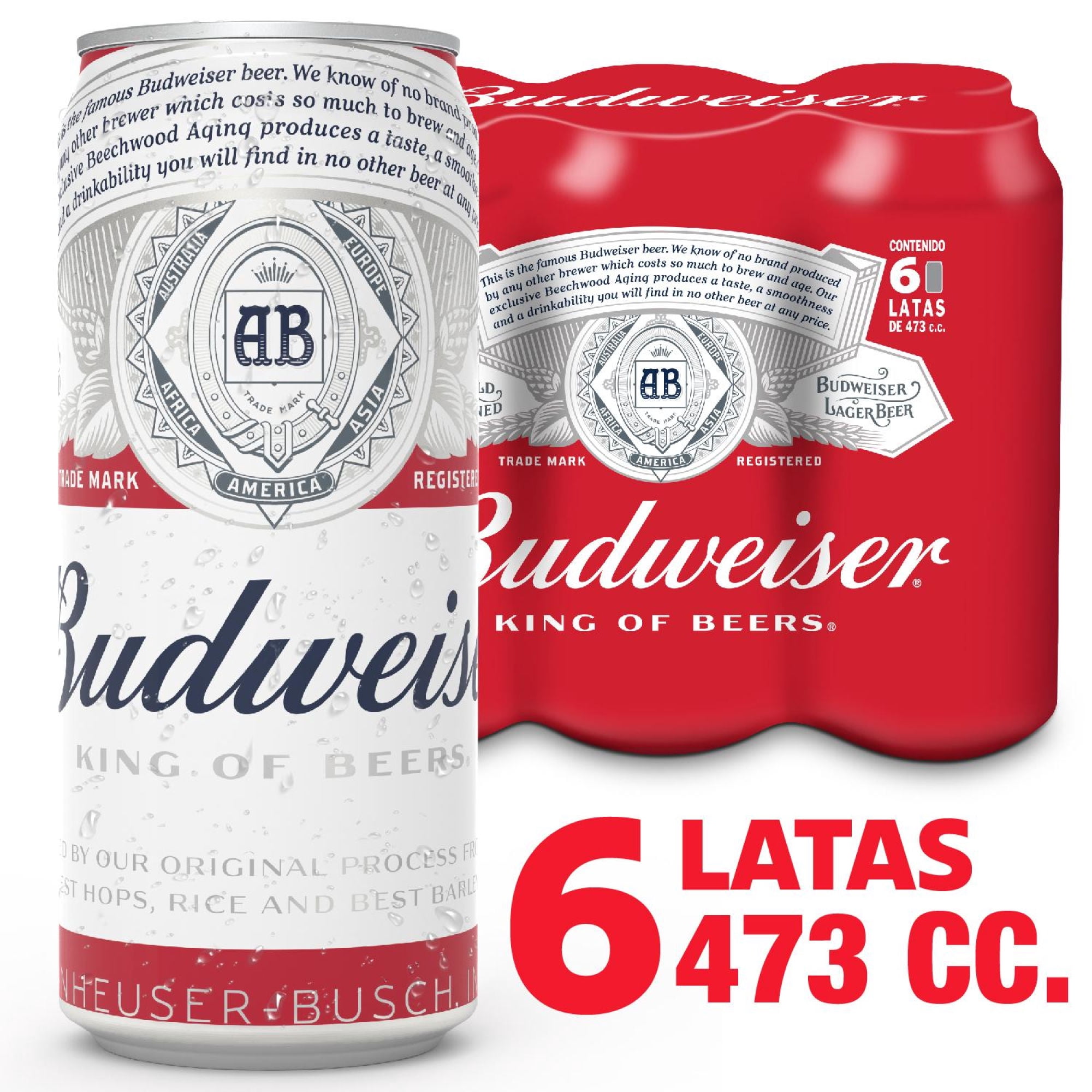 Cerveza Lata Lager 6 Un Budweiser