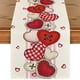 thumbnail image 1 of Camino de mesa con botones en forma de corazón para San Valentín, decoración de mesa de comedor de cocina de temporada para fiestas en interiores y hogares., 1 of 5