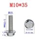 thumbnail image 3 of Juego de 4 tornillos de brida Dsnaduo M10x1.5 - 35 mm, acero inoxidable 304, 3 of 6