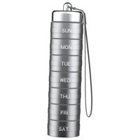 Ioensy - Pastillero Diario Sellado 7 Compartimentos Apilable Para Camping Deportes Gris