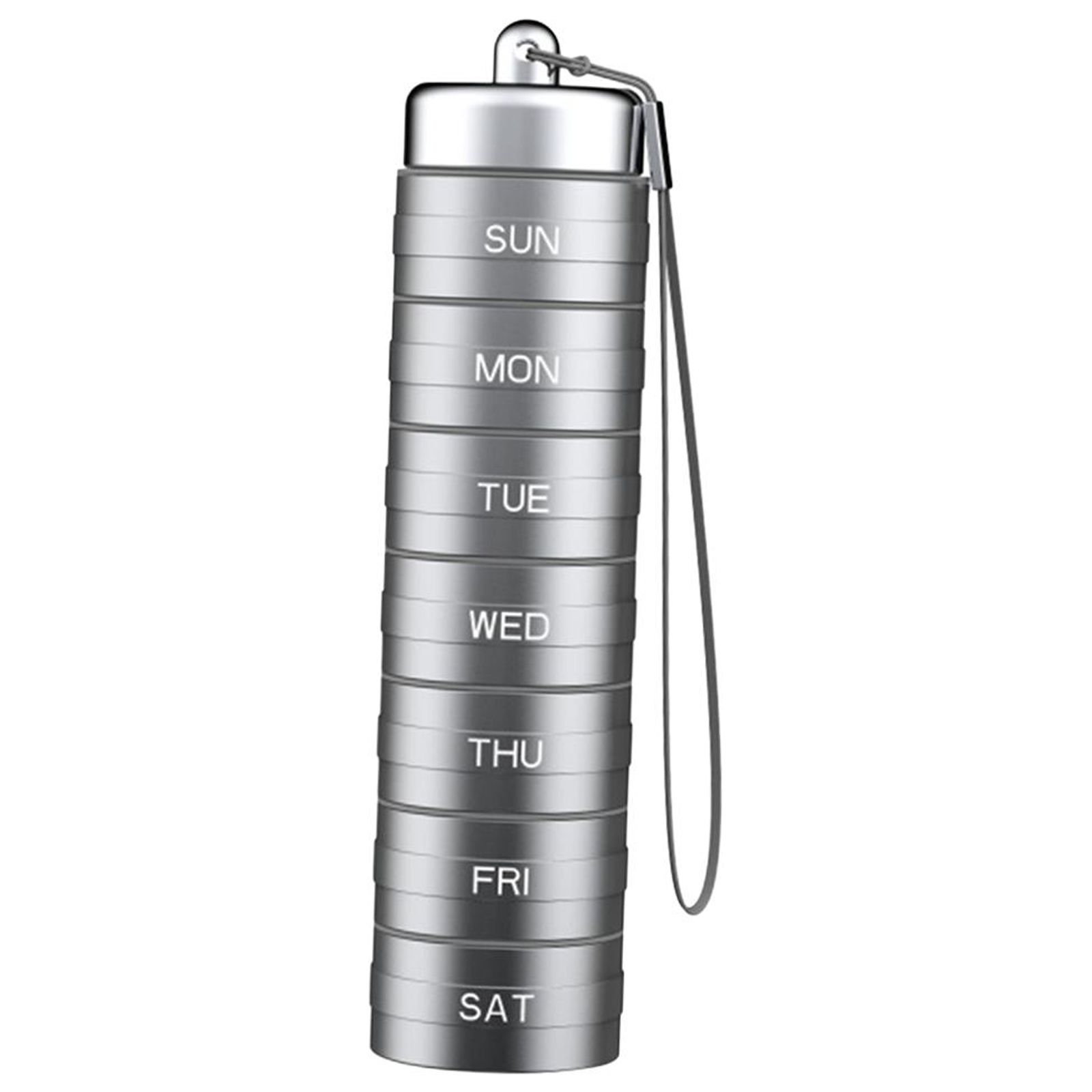 Ioensy - Pastillero Diario Sellado 7 Compartimentos Apilable Para Camping Deportes Gris