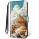 thumbnail image 1 of Funda flip Edge 2022 bloqueo RFID diseño gato durmiendo flores correa, 1 of 7