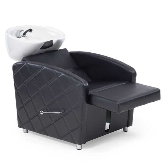 Lavapelo negro reclinable pies peluqueria