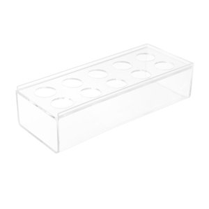 Magideal - Florero De Acrílico Cajas De Flores Titular De Agua Maceta Florero Decorativo Hidroponía Plantas Titular Flauta Florero Para Cumpleaños Fiesta En Casa 25X10X6Cm 10 Agujeros