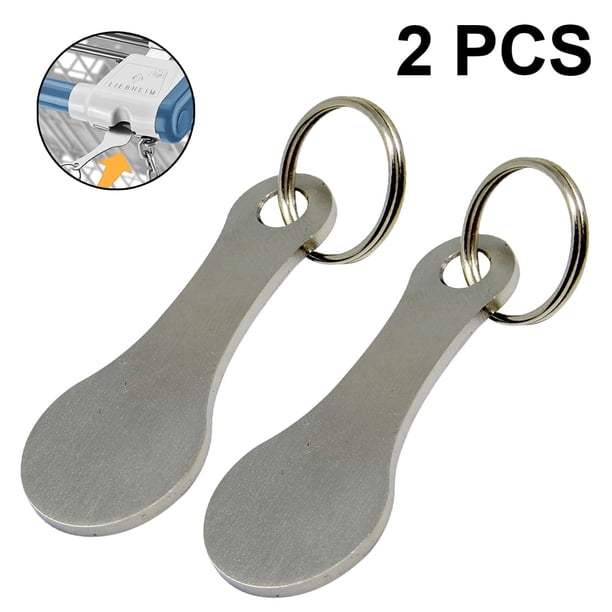 Llave de liberación para carrito de compras, 2 unidades, universal, con ficha, chip, extraíble, para carrito de compras