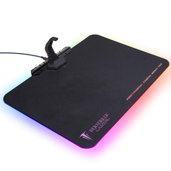 Alfombrilla de ratón LED RGB para juegos Syba, grande y dura, microtextura