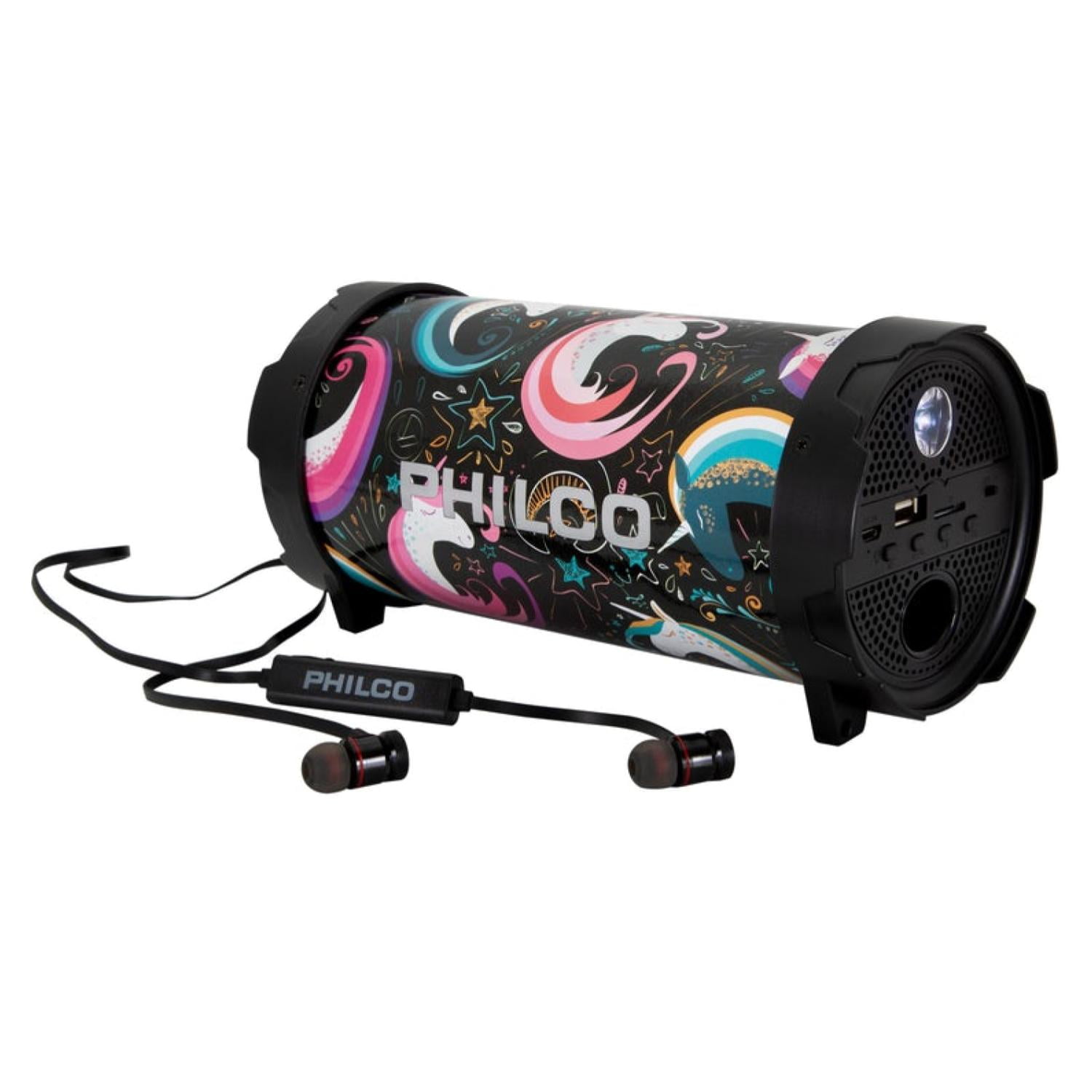 Philco - Pack Parlante Bluetooth 10w Diseño Audifonos Bluetooth