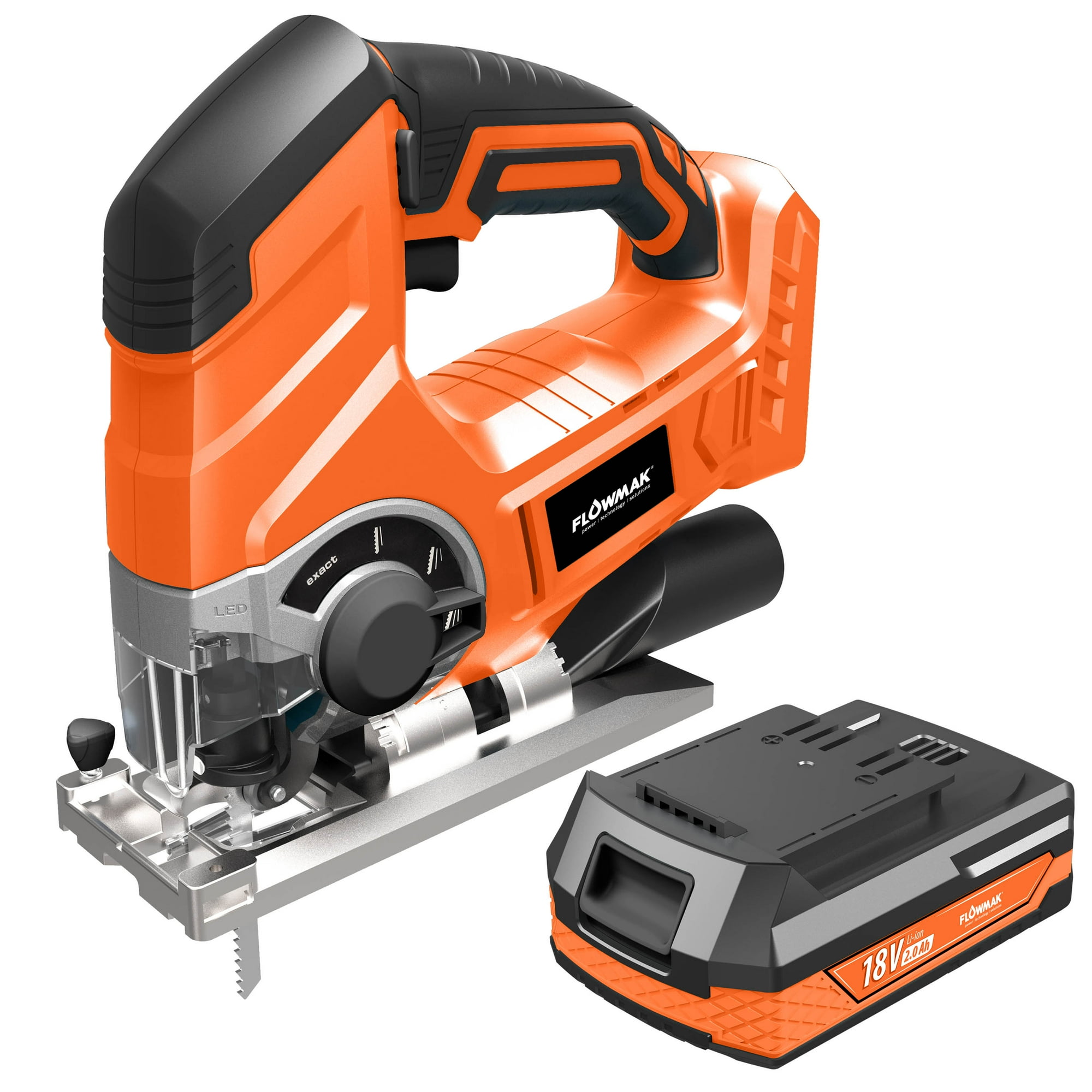 Sierra Caladora 18v Con Batería, Marca Flowmak