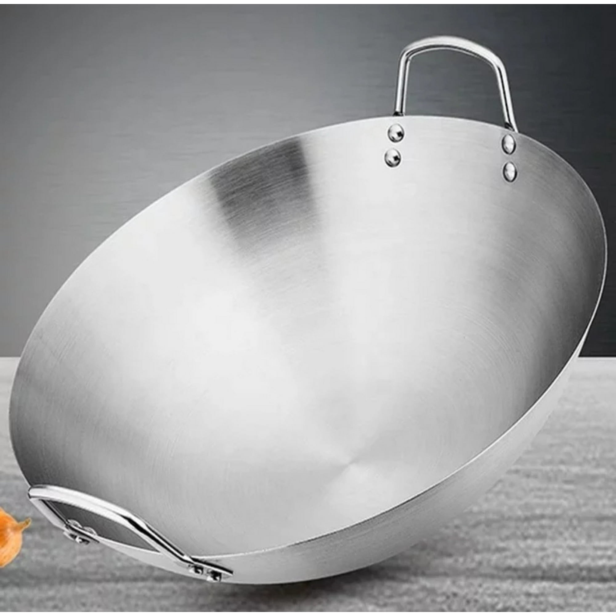 Genérico - Wok Disco De Acero Inoxidable Premium Curado Sartén Parrilla