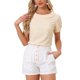 thumbnail image 1 of INSPIRE CHIC Blusas de Mujer de los Años 50 con Cuello Redondo y Mangas Cortas a Cuadros S Amarillo Claro, 1 of 6