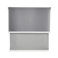 Guiza - Cortina Roller Blackout 2 Paño 240 Cm Altura Doble Con Visillo Sin Cenefa