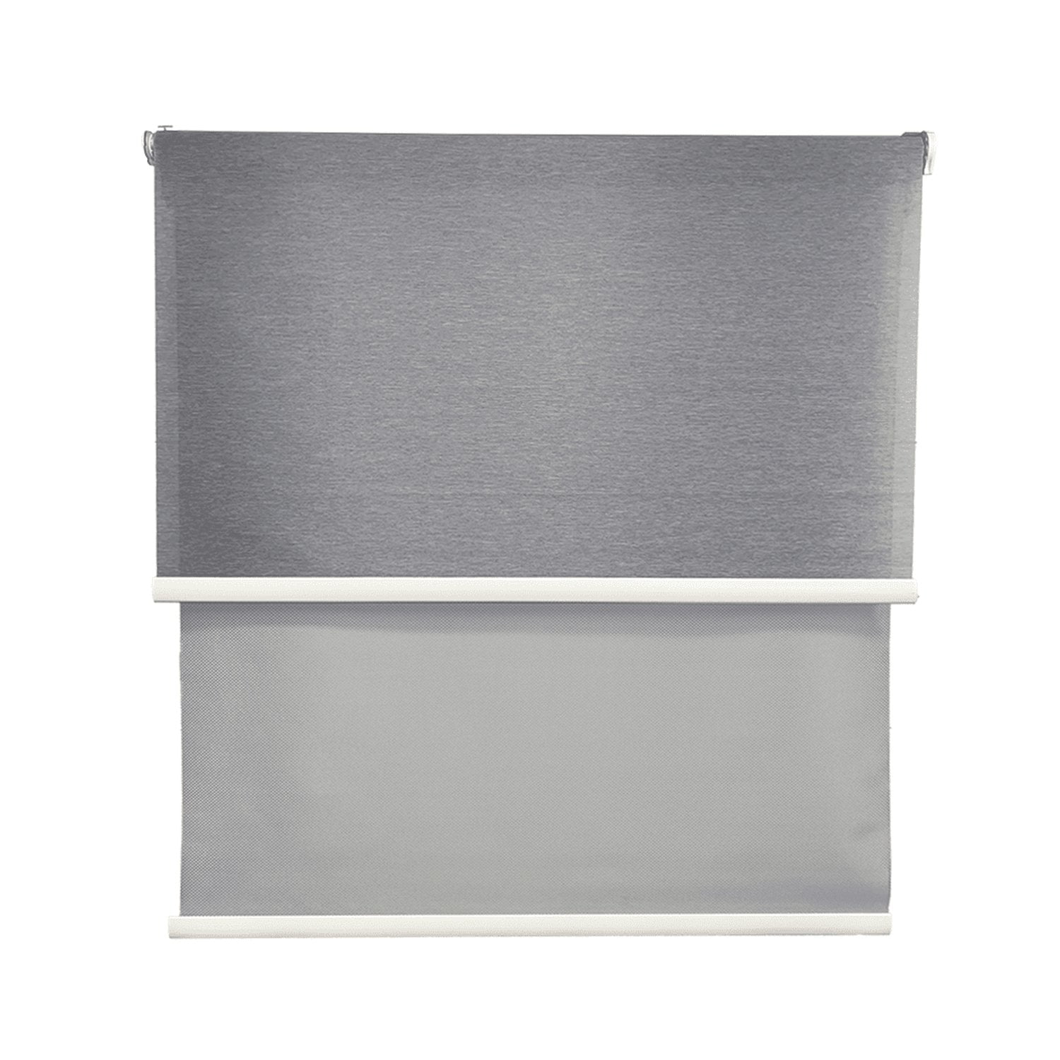 Guiza - Cortina Roller Blackout 2 Paño 240 Cm Altura Doble Con Visillo Sin Cenefa