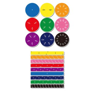Magideal - 102 Uds. Juguete De Fracción Montessori, Enseñanza De Matemáticas, Juguete Educativo De Matemáticas, Baldosas Y Círculos De Fracción Para Niños,