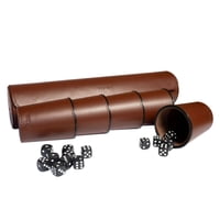 Juego De Cachos Wayu Con Dados Vasos De Cuero