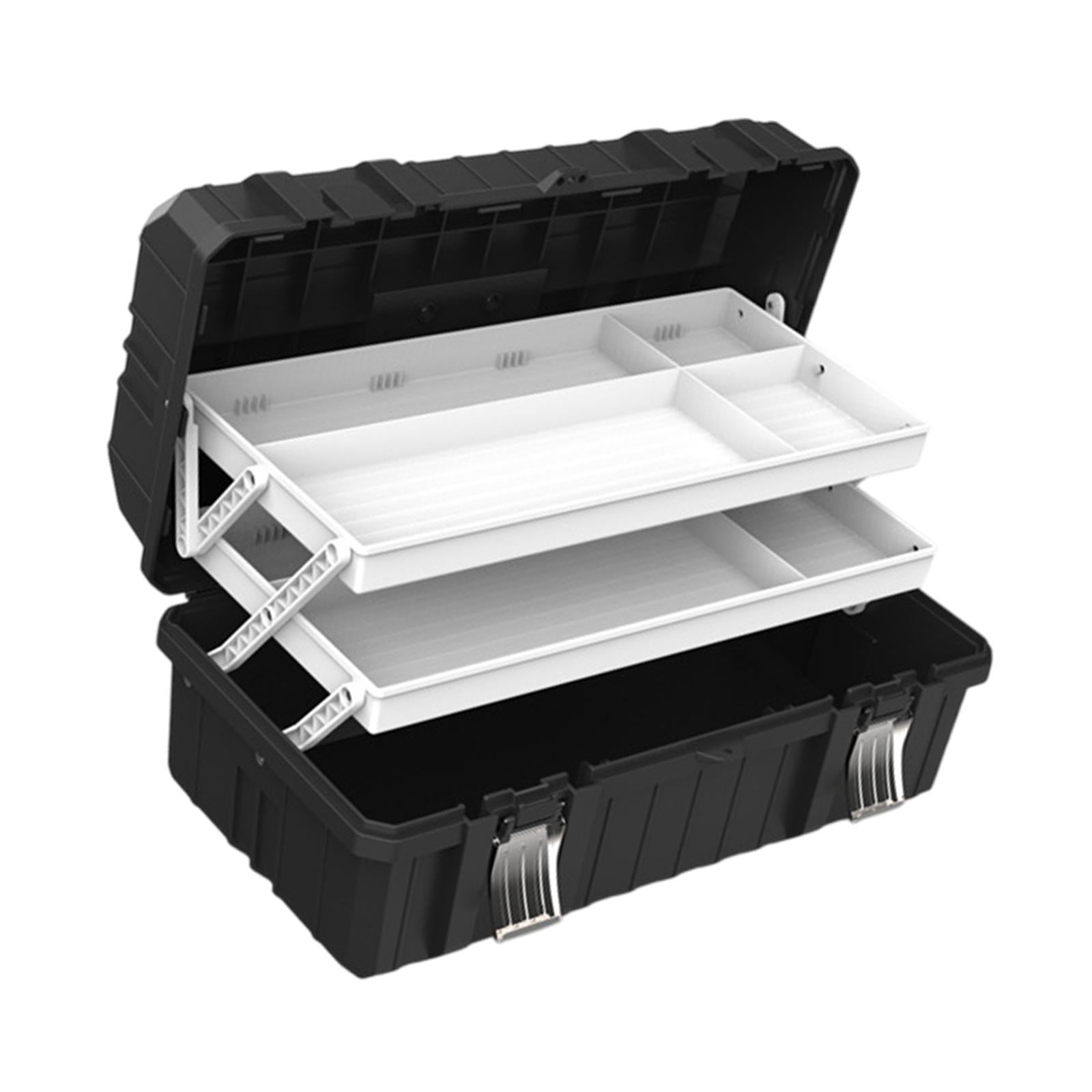 Ioensy - Maleta De Herramientas Plegable De 3 Capas, Organizador Multiusos, Caja De Aparejos De Pesca, 49 Cm X 27,5 Cm X 22 Cm, Color Negro