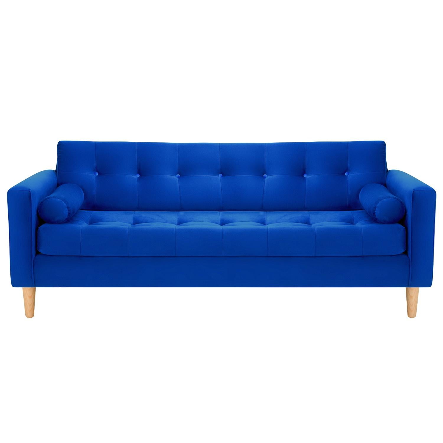 Bodevir - Sofa Retro 3cg Felpa 05 Azul Rey