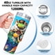 thumbnail image 5 of Los Croods Vaso aislado de acero inoxidable con asa, diseño temático, regalo para familia, amigos y fans; incluye pajita y encaja en el portavasos estándar, 40 oz, 5 of 6