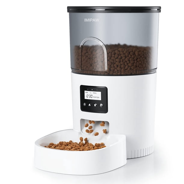 Dispensador automático de comida seca para gatos IMIPAW de 3 litros con temporizador para gatos