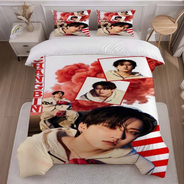 Xu Zhangbin Red Smoke Poster Theme Bedding Set | Includes 1 Duvet Cover and 2 Pillowcases Soft and Comfortable