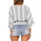 thumbnail image 3 of INSPIRE CHIC Blusa Boho para Mujer de Chifón con Mangas Murciélago Dolman Fruncidas L Blanco Negro, 3 of 5