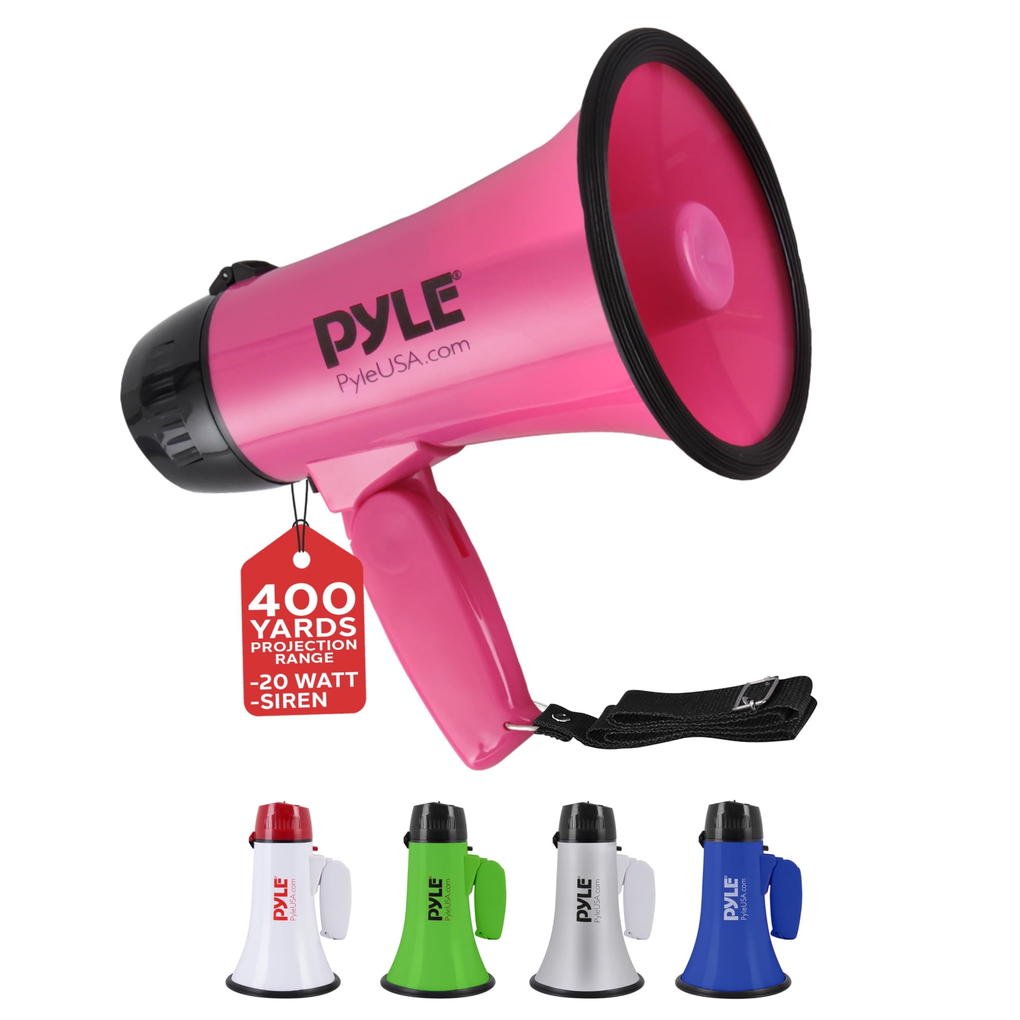 Altavoz Megáfono Pyle-pro Pmp24pk 20w Con Micrófono Rosa