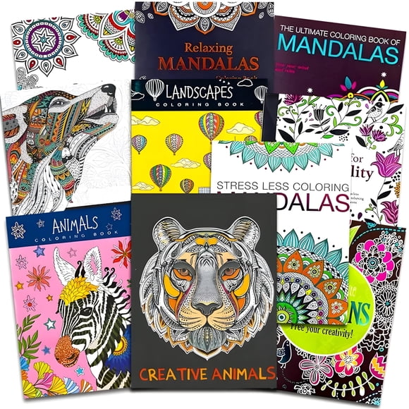 Set de 10 Libros de Colorear Deluxe para Adultos Crenstone