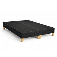 Lore - Base Cama 2 Plazas Lino - Reforzada Con Patas De Madera / Firme Y Elegante