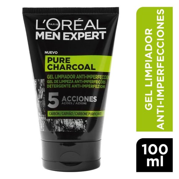 Gel Limpiador Anti-imperfecciones Pure Charcoal 100 ml Men Expert