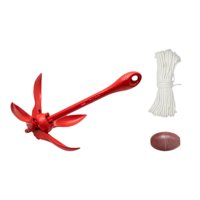 Ioensy - Ancla De Uval Plegable Con Cuerda Ancla De Bote Pequeño Para Canoas De Velero Canoas Dinghies