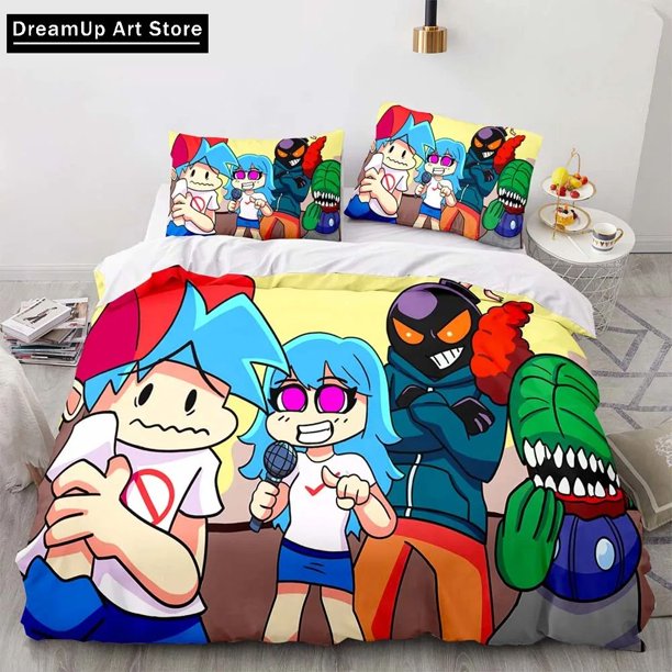 CartoonFriday Night Funkin Bedding Set Duvet Cover Bed Set Quilt Cover Pillowcase Comforter Boys Adult