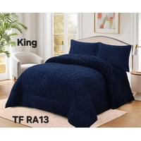 Aladdins Shop - Cobertor De Invierno Texturizado Con Chiporro 2 Plazas Trenzado Azul Marino