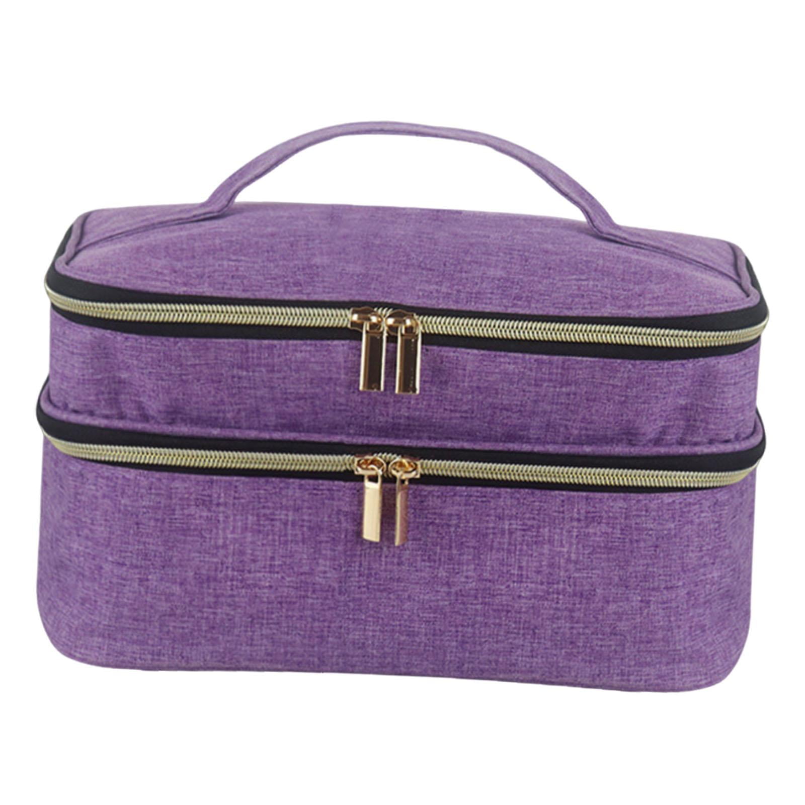Magideal - Bolsa De Almacenamiento De Esmalte De Uñas, Caja De Gran Capacidad Para Esmalte De Uñas, Lápiz Labial Cosmético, Aceite Esencial , Violeta, 11.02 Pulgadas X 7.48 Pulgadas X 6.30 Pulgadas